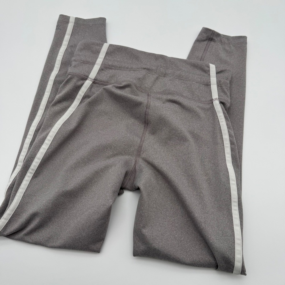 All in Motion Womens Gray Heathered Drawstring Side Stripe Leggings Size S